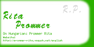 rita prommer business card